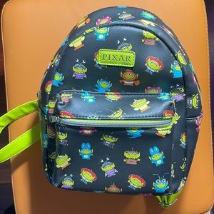 Loungefly Pixar green alien backpack